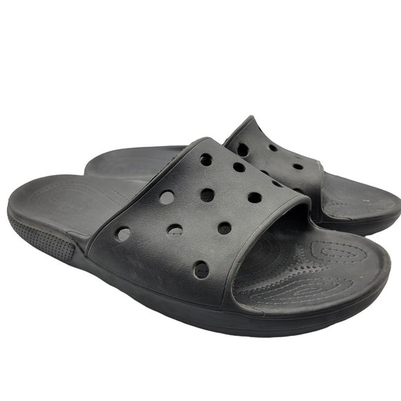 Classic Crocs Slides Mens 13 Black Sandals Shoes Iconic Comfort 206121 main image 7